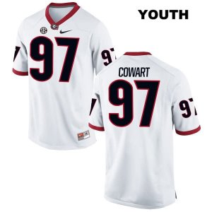 Youth Georgia Bulldogs NCAA #97 Will Cowart Nike Stitched White Authentic College Football Jersey HJC3154FZ